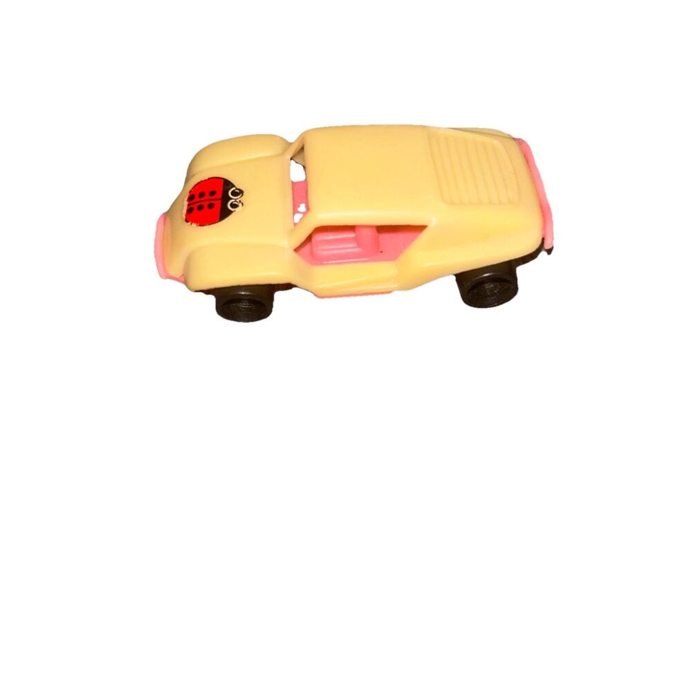 Vintage Hong Kong toy Hard Plastic car White And Pink used no. 903